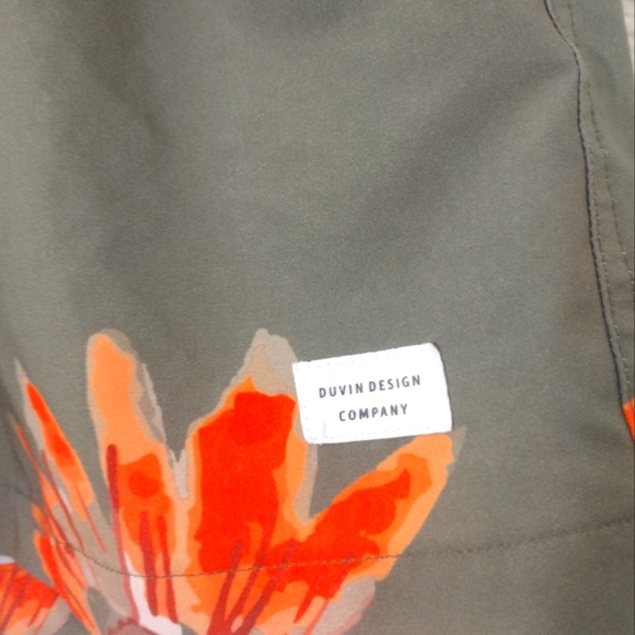 Duvin Design Stripes And Flowers Swim Trunks - Picture 4 of 6